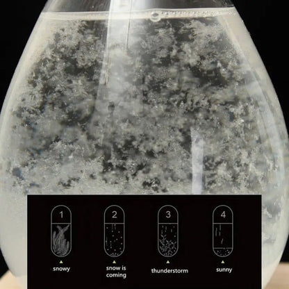 Creative Weather Forecast Crystal Glass with Wooden Base