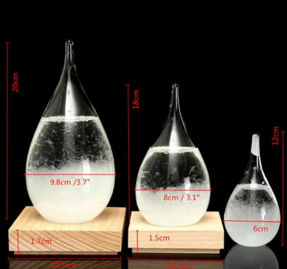 Creative Weather Forecast Crystal Glass with Wooden Base