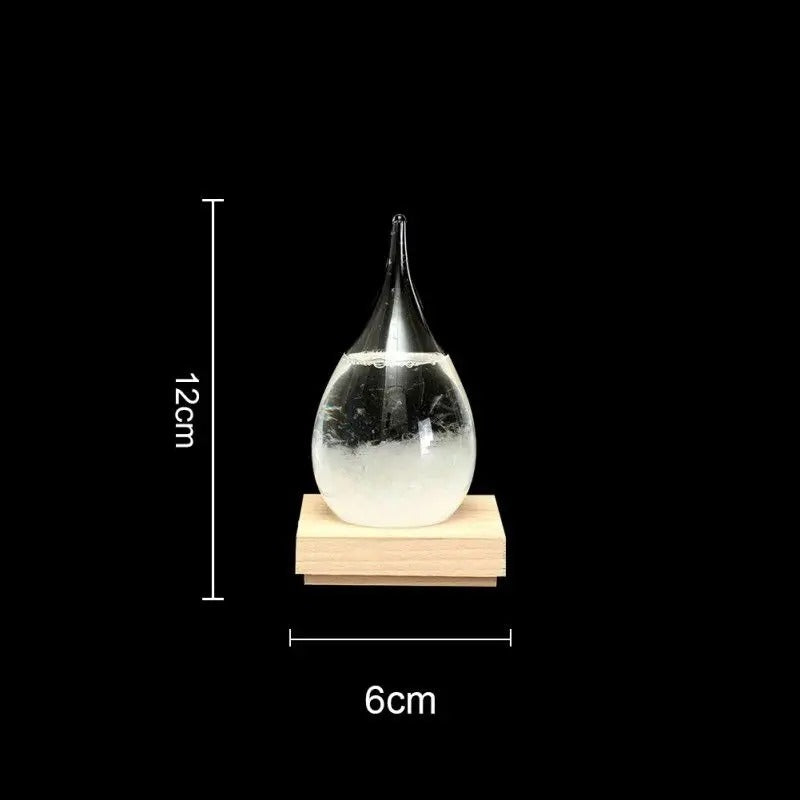Creative Weather Forecast Crystal Glass with Wooden Base