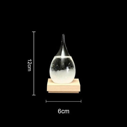 Creative Weather Forecast Crystal Glass with Wooden Base