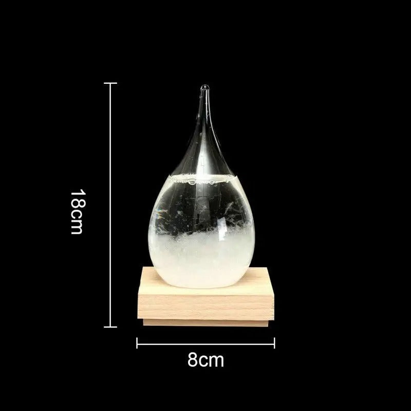 Creative Weather Forecast Crystal Glass with Wooden Base