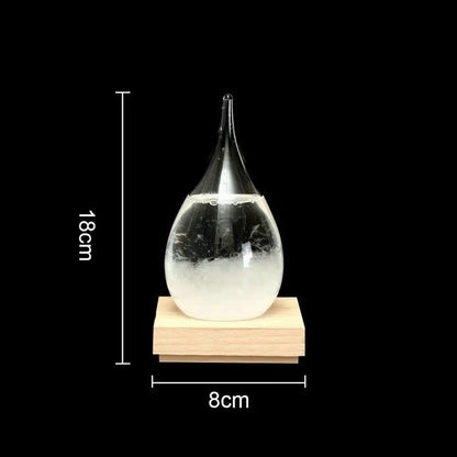 Creative Weather Forecast Crystal Glass with Wooden Base