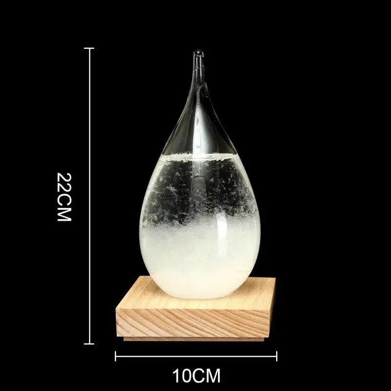 Beautiful Glass Weather Station with Wood Stand