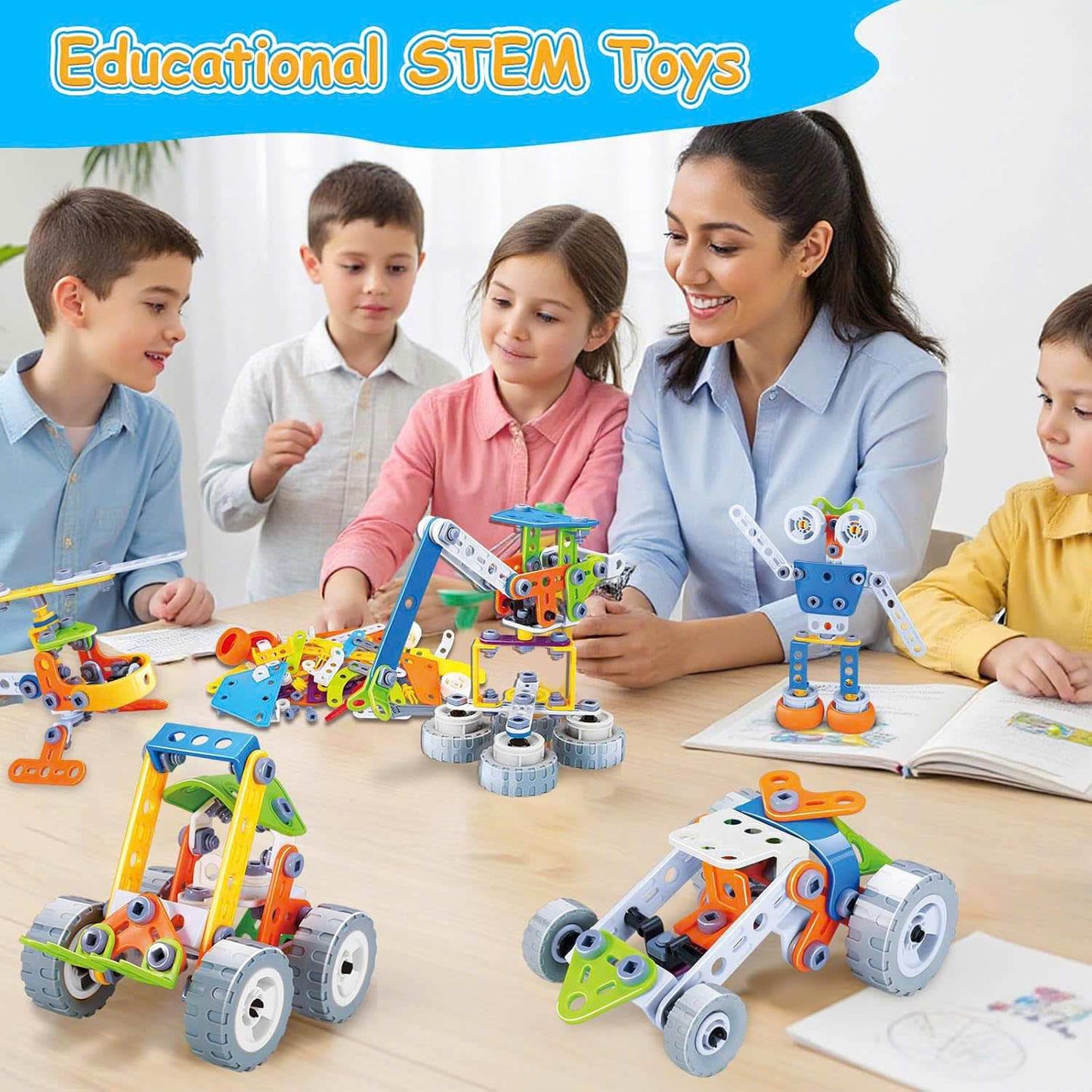 Creative Builder Playset – Educational Construction Toy with Storage Box, Easy Assembly, Safe for Kids Ages 3+