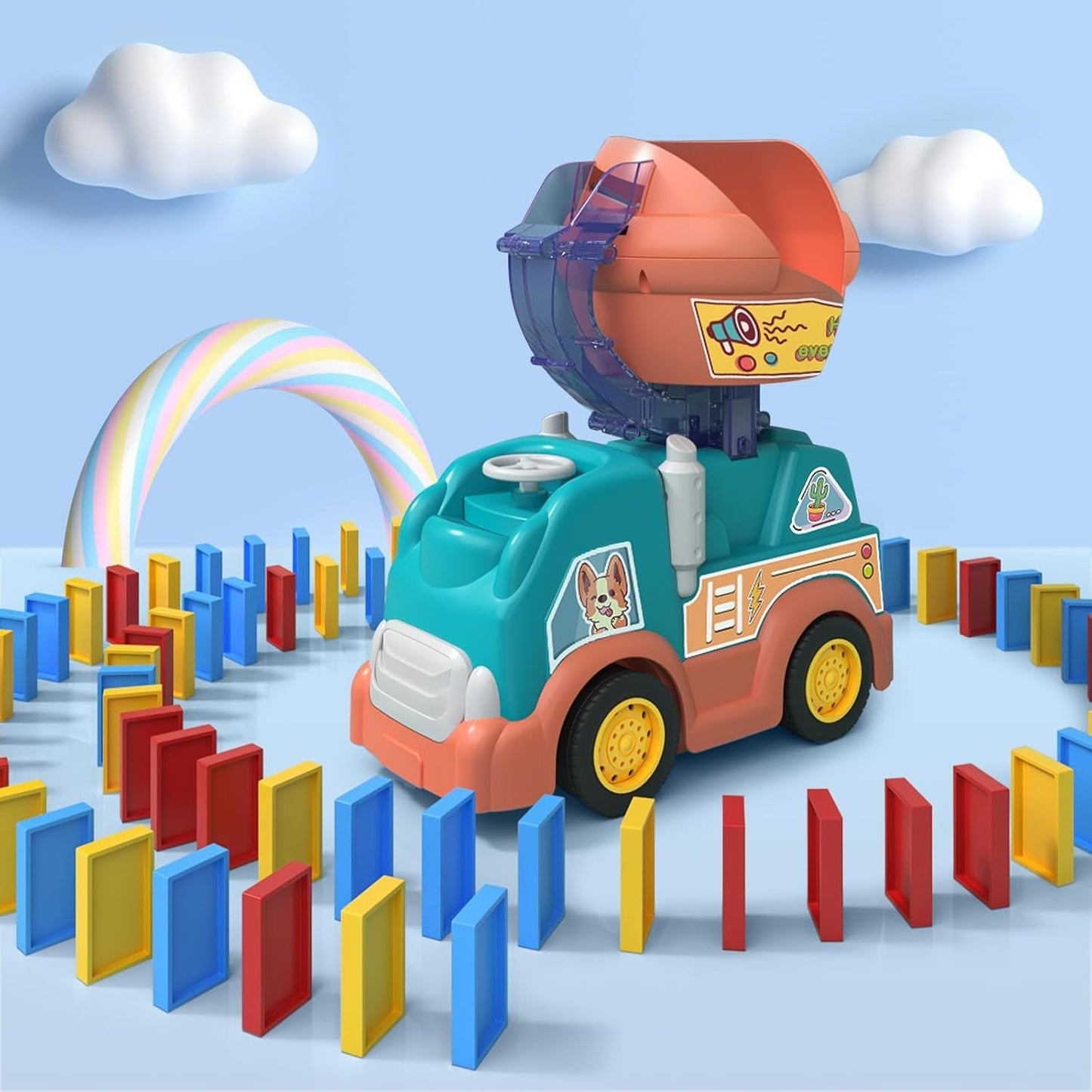 Fun Domino Set - Easy Build Toy with Bright Blocks - Halri