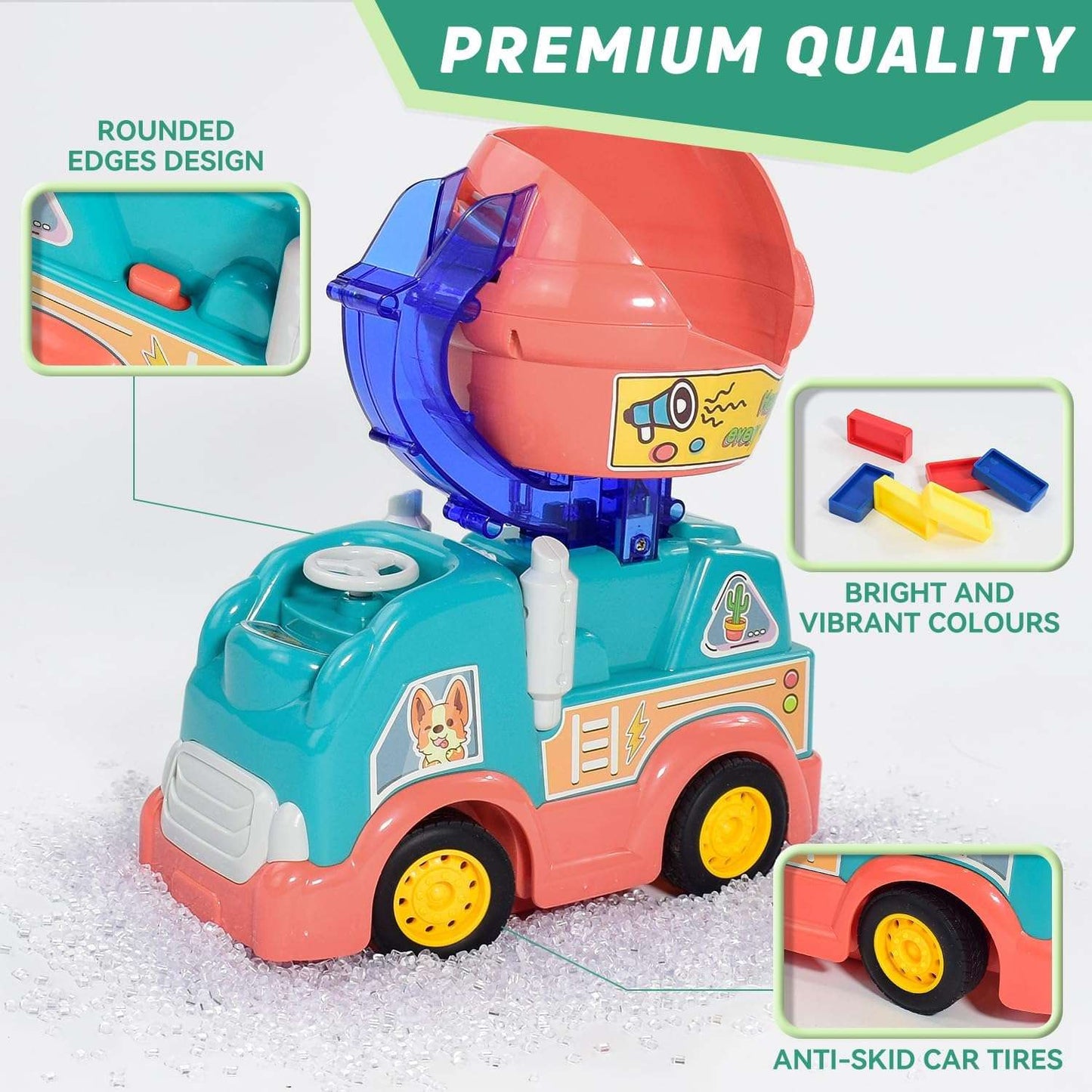 Creative Domino Train – Automatic Laying Domino Toy with Colorful Bricks, Safe for Ages 1+