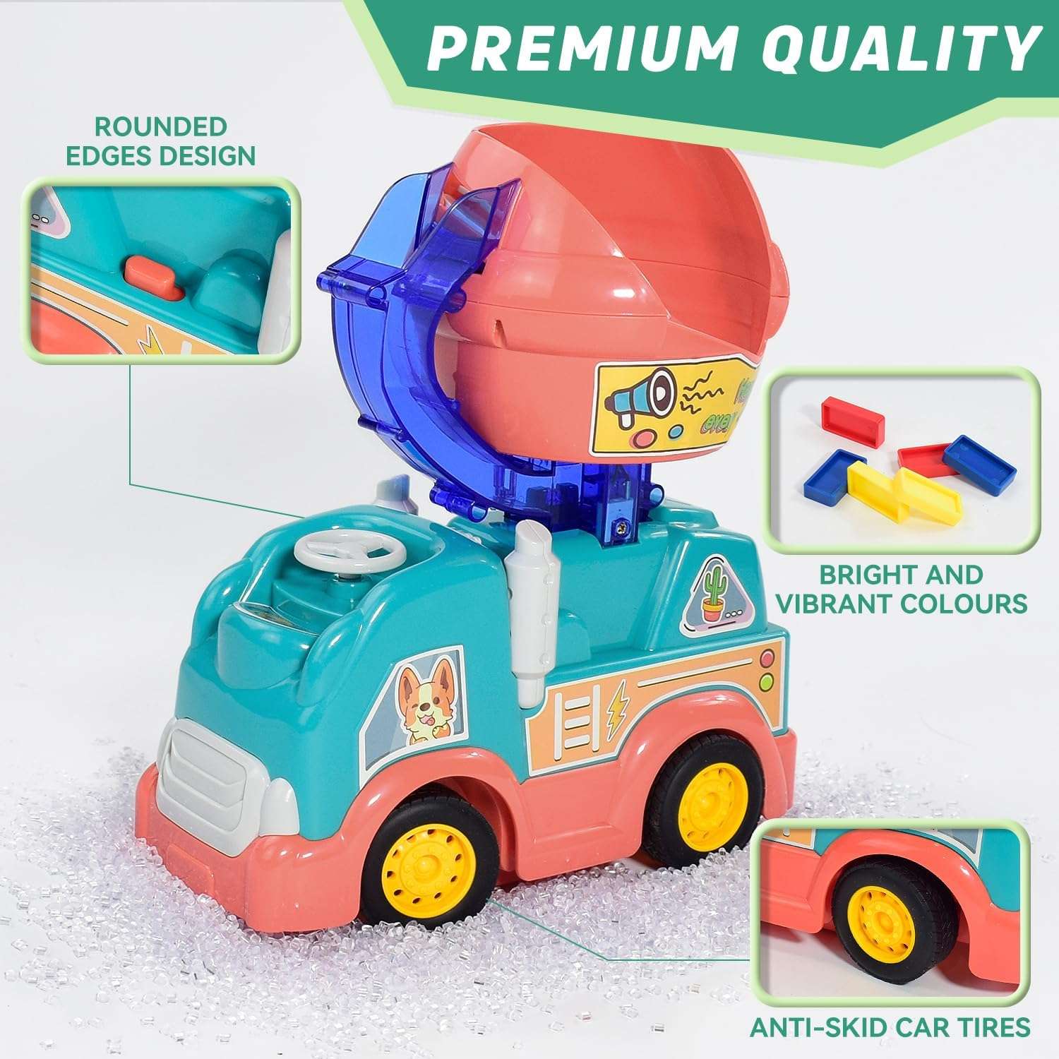 Creative Domino Train – Automatic Laying Domino Toy with Colorful Bricks, Safe for Ages 1+