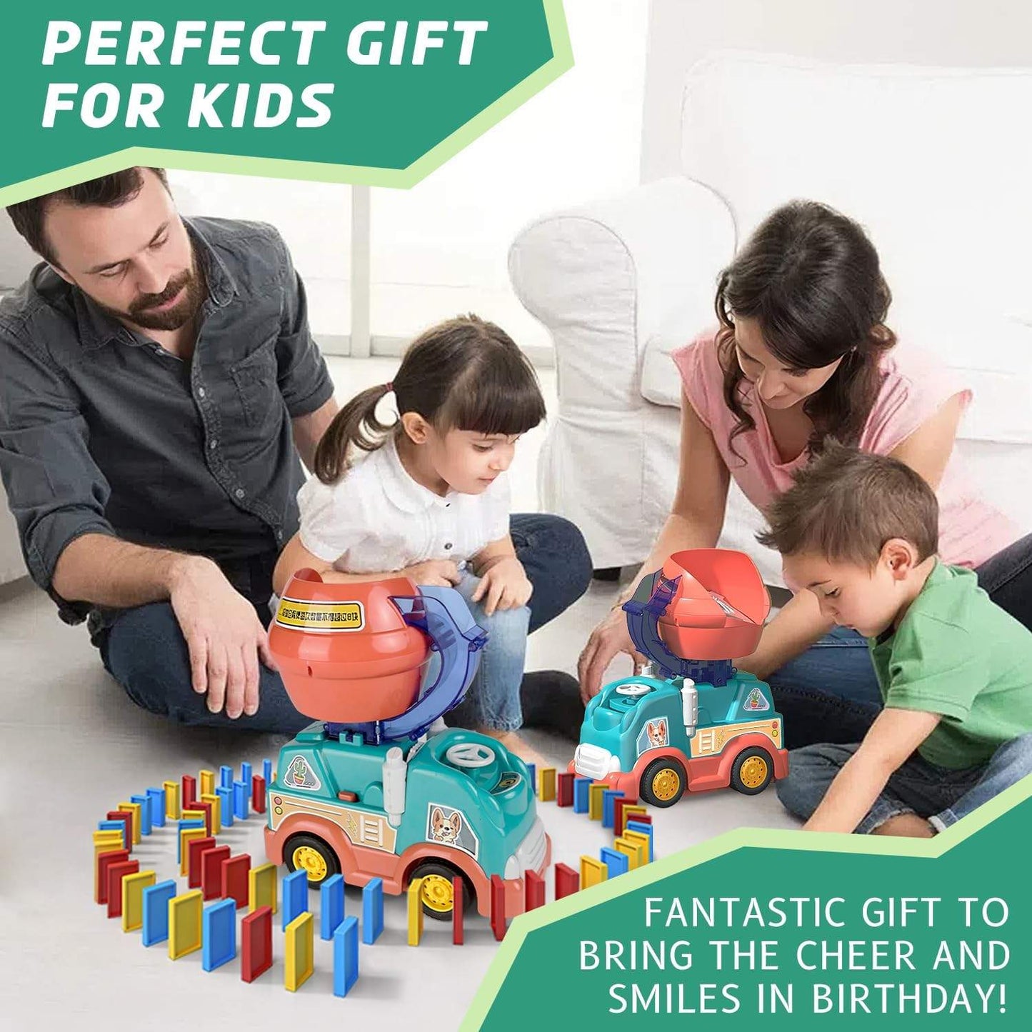 Creative Domino Train – Automatic Laying Domino Toy with Colorful Bricks, Safe for Ages 1+