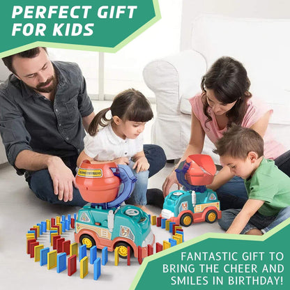 Creative Domino Train – Automatic Laying Domino Toy with Colorful Bricks, Safe for Ages 1+
