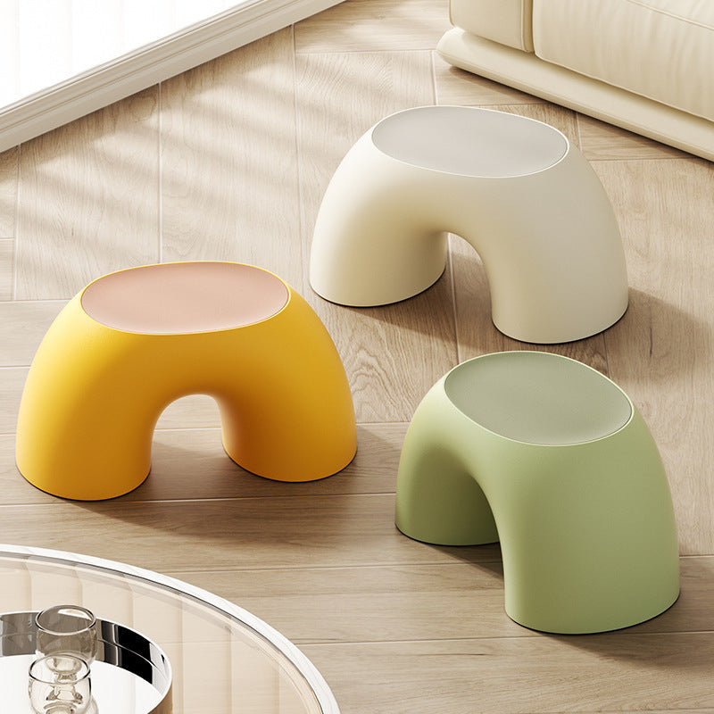 Creative Rainbow Footstool Ottoman for Living Room and Bedroom – Lightweight, Armless, Stackable Seating 1