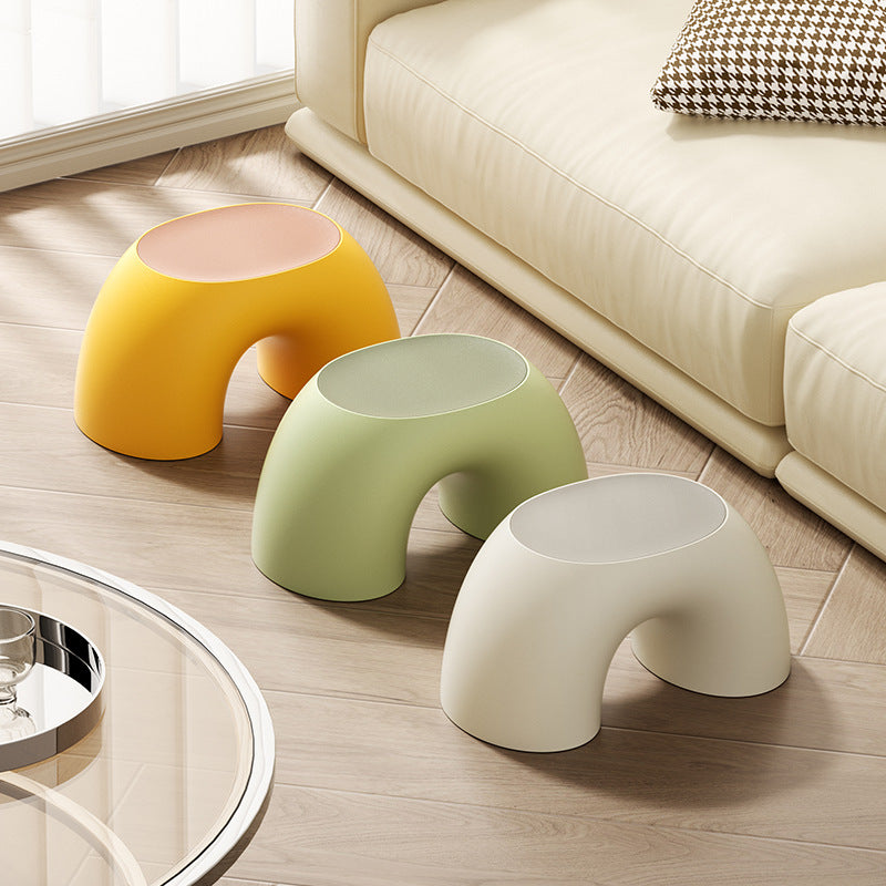 Creative Rainbow Footstool Ottoman for Living Room and Bedroom – Lightweight, Armless, Stackable Seating 3