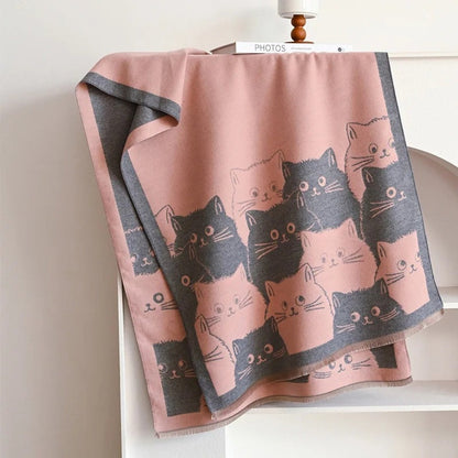 Cozy Kitty Patterned Cold Weather Scarf