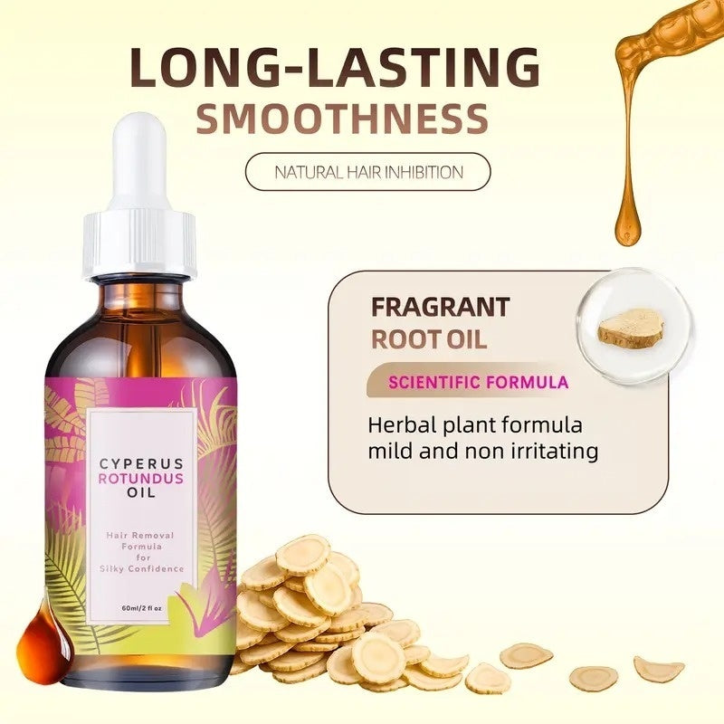 Cyperus Rotundus Hair Inhibitor Oil with Deep Hydration & Skin Repair, Reduces Ingrown Hairs & Red Spots