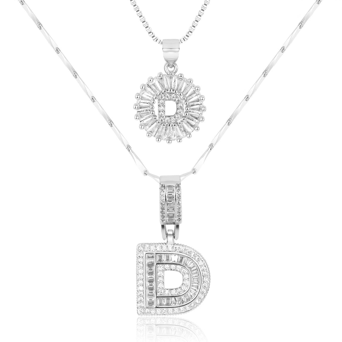 Personalized 14k Gold Initial Diamond Pendants