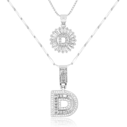 Personalized 14k Gold Initial Diamond Pendants