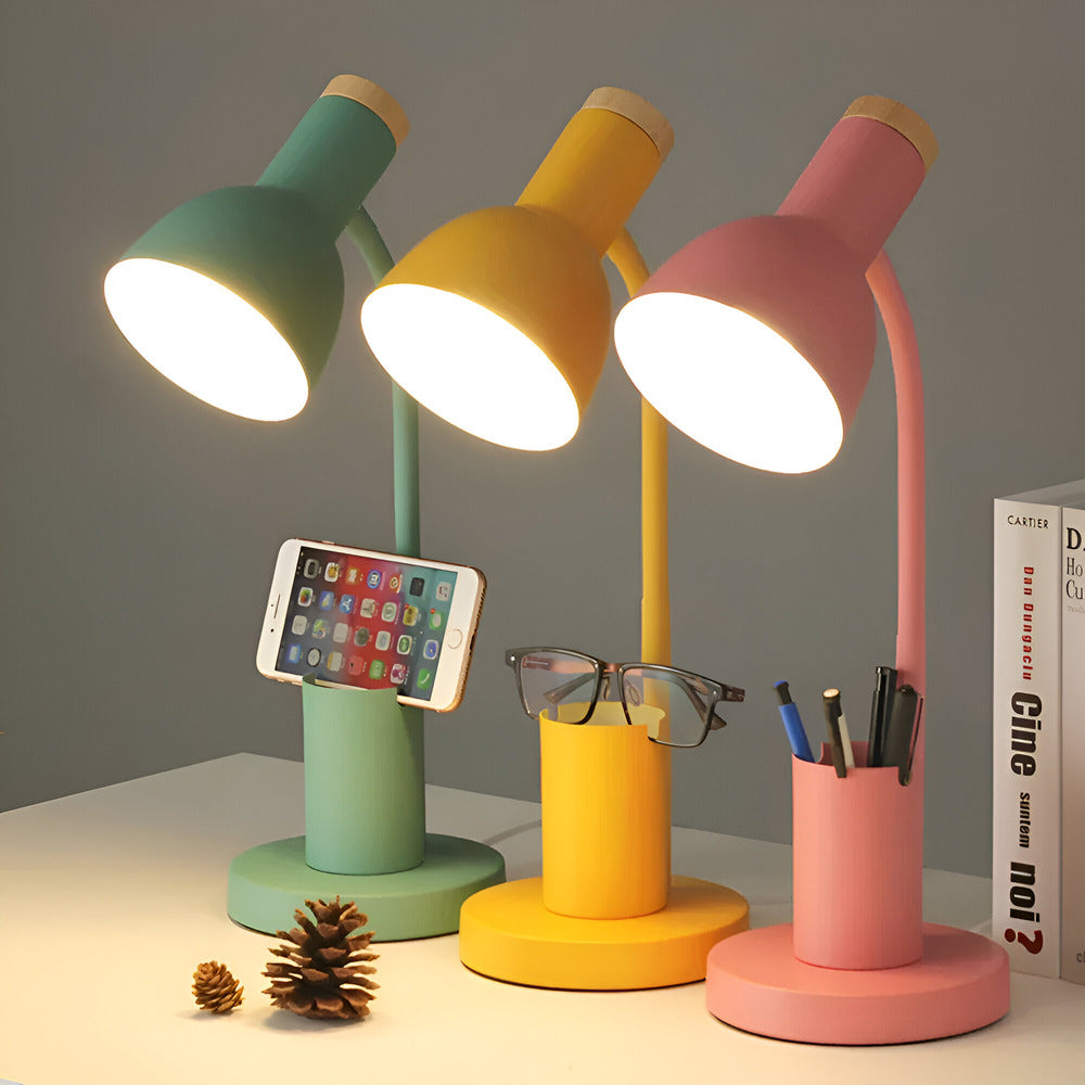 Contemporary Desk Lamp with Built-in Pen Holder - Halri