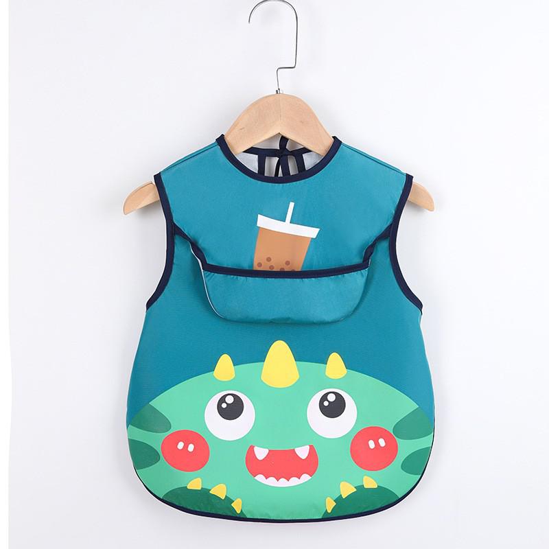 Cute Baby Bib Apron with Handy Pockets