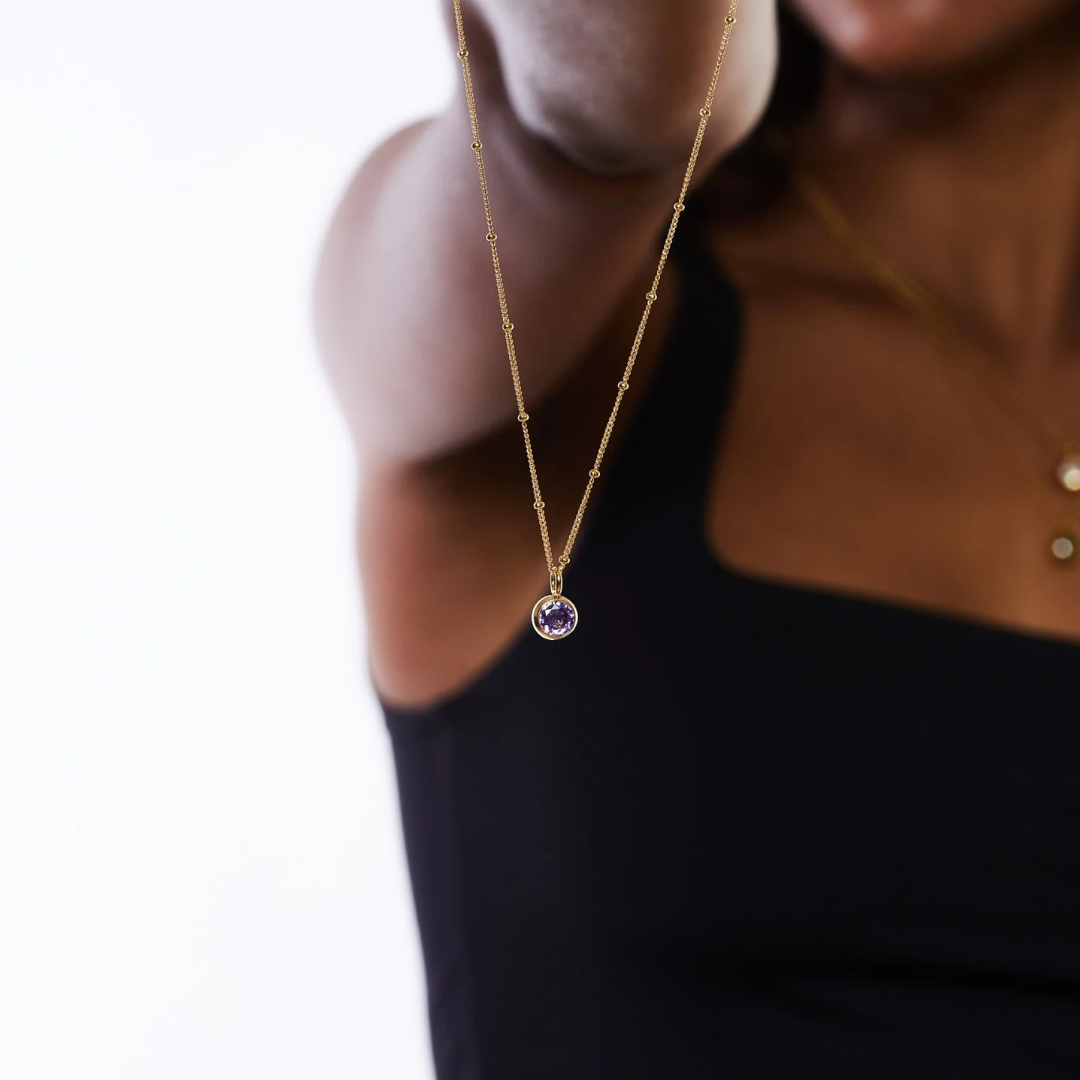 Gemstone Drop Pendant Necklace