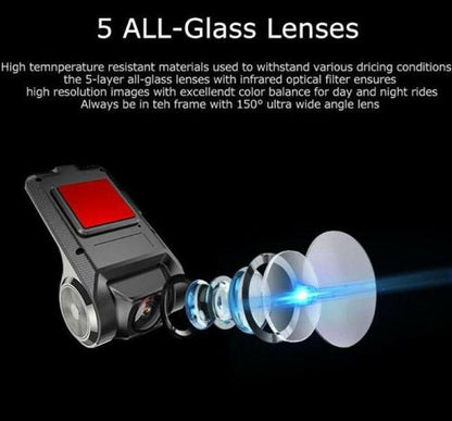 Dual Lens HD Car Dashboard Camera Front Rear View
