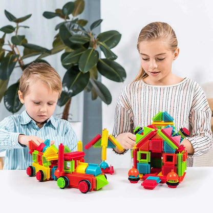DIY Bristle Building Blocks with Creative STEM Construction Set for Kids, Easy to Build, Safe for Ages 3+