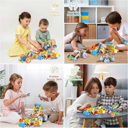DIY Construction Building Blocks Toy Set with Hands-On Logical Thinking and Creative Engineering Learning Kit, Safe for Ages 3+