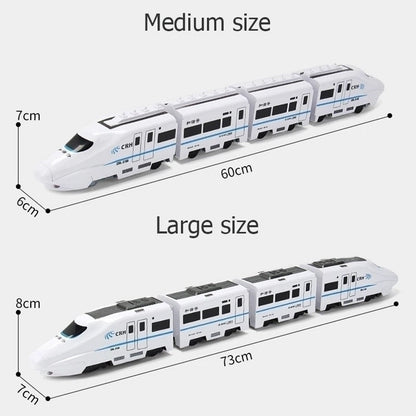 DIY Electric Train Toy with Lights and Sounds, 360 Spinning, Auto Obstacle Avoidance, Safe for Ages 2+