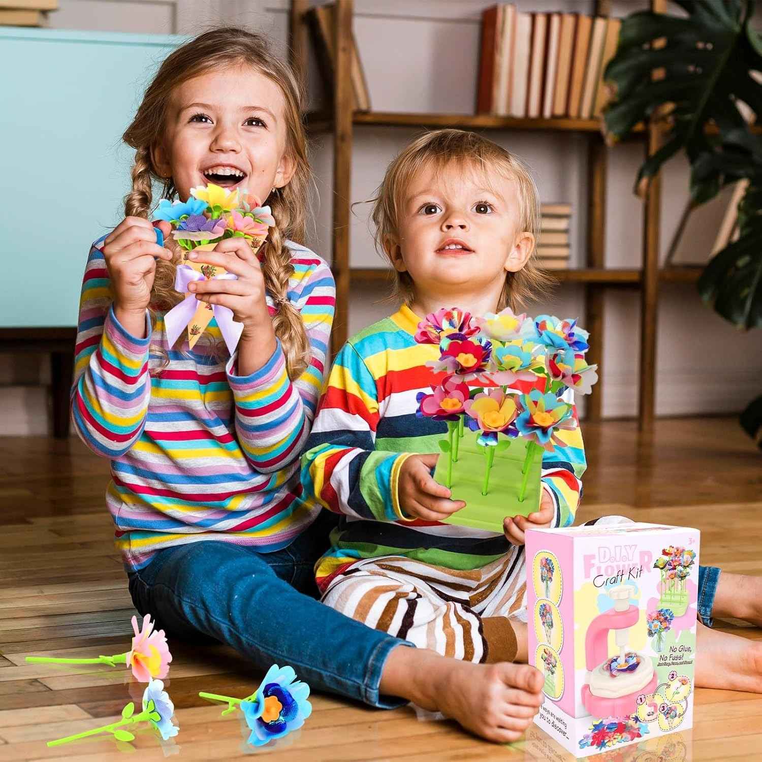 DIY Fabric Flower Bouquet Toy with Complete Craft Kit – Develops Hands-On Skills, Safe for Ages 3+