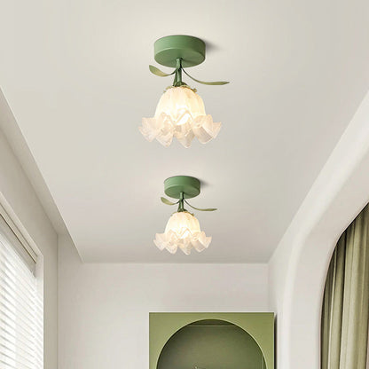 Elegant Glass Flower Ceiling Lamp - Halri