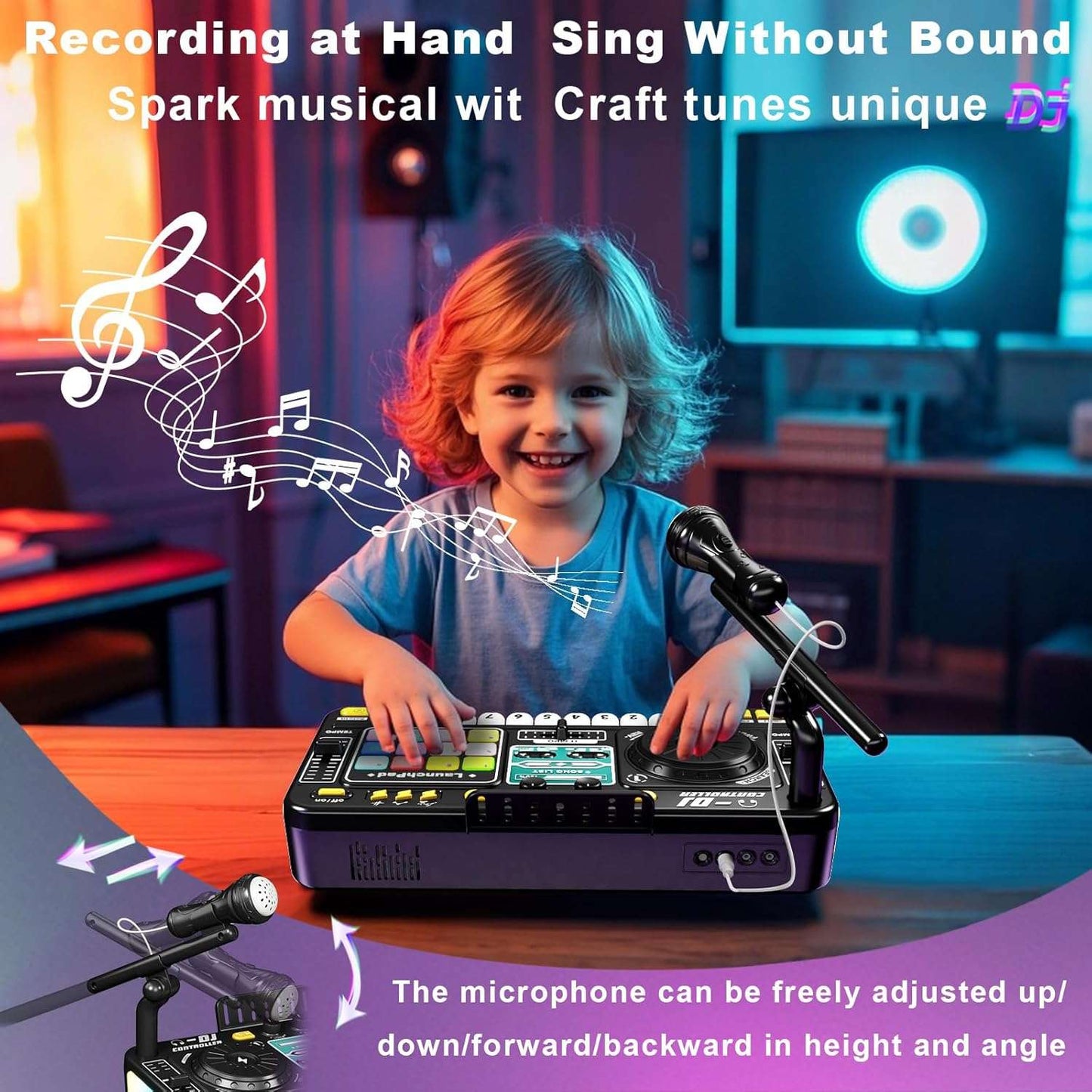DJ Mixer Pretend Play Toy – Musical Instrument Learning Toy for Kids Creativity