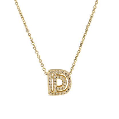 Shining Initial Diamond Pendant Necklace