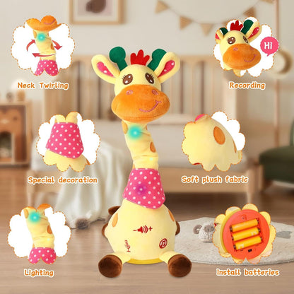 Dancing Giraffe Toy with Music & Lights, Records and Repeats Voices, Safe for Ages 3+