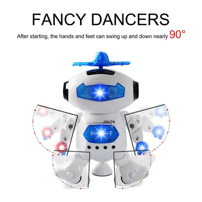 Dancing Robot with Music and Lights, 360° Rotation, Compact, Easy to Carry, Safe for Ages 3+