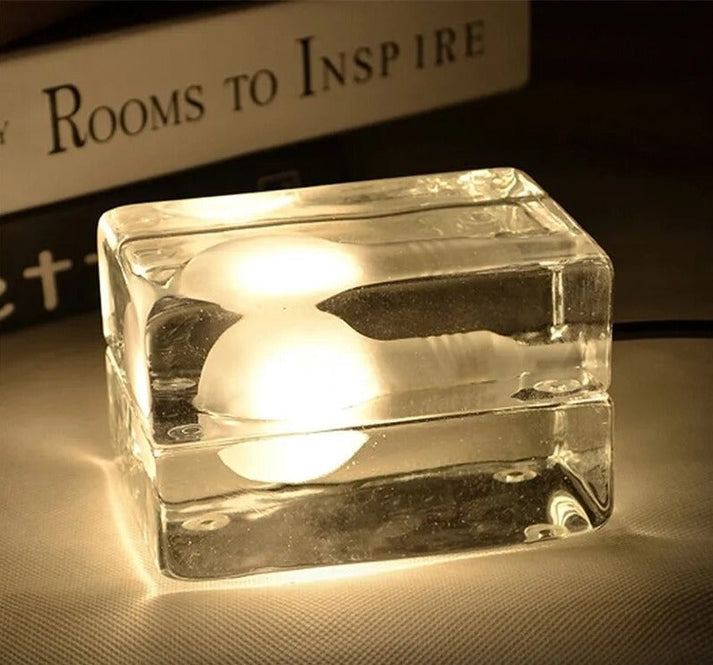 Bright Glass Desk Lamp with Clear LED Lighting - Halri