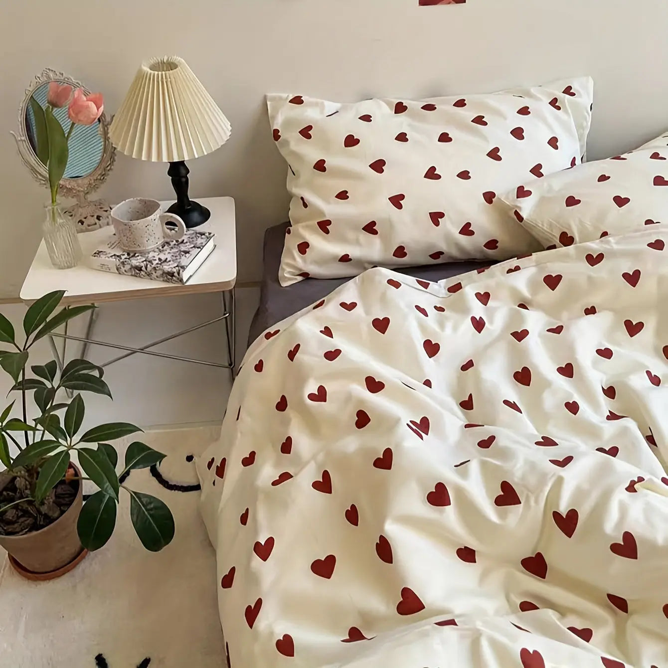 Lovely Heart Print Bedding Set - Halri