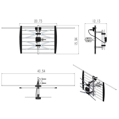 HD Outdoor TV Antenna - 360° Rotation Long Range Reception