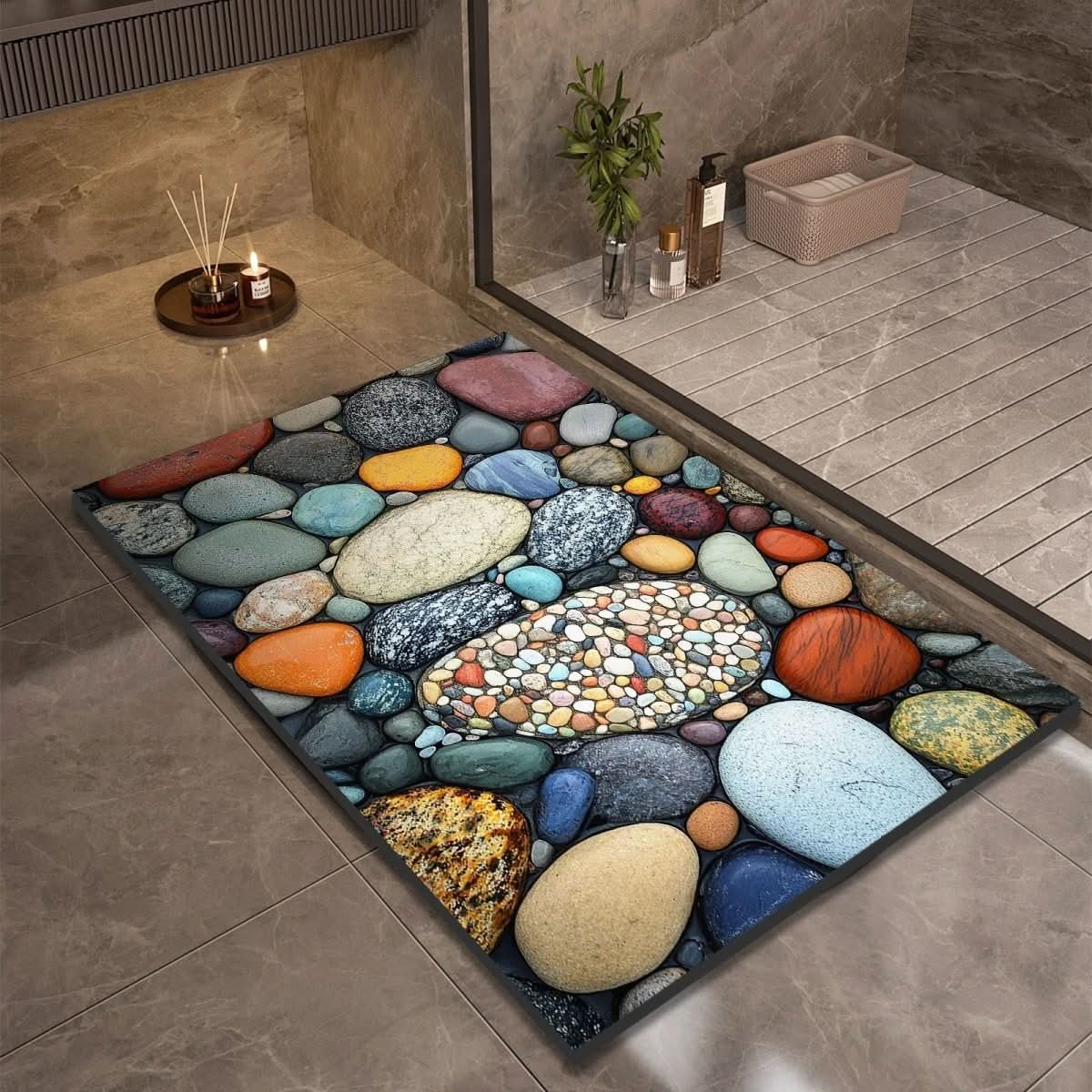 Diatomaceous Earth Non-Slip Bath Mat – Quick-Drying, Absorbent, Multi-Size Options for Bathroom and Kitchen Use 1