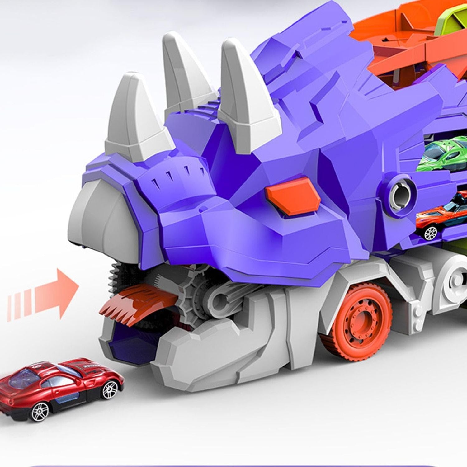 Dinosaur Transforming Truck Toy – Converts into Dinosaur, Includes Mini Alloy Cars and Accessories
