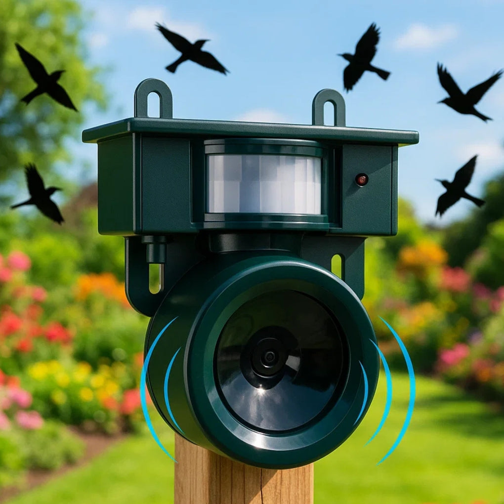 Automatic Bird Repellent Ultrasonic Scarer for Garden - Halri