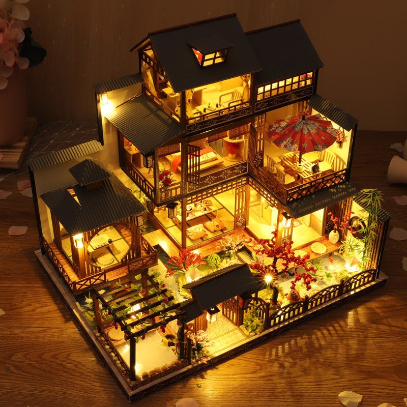 Traditional Wooden Mini House Kit with Accessories - Halri
