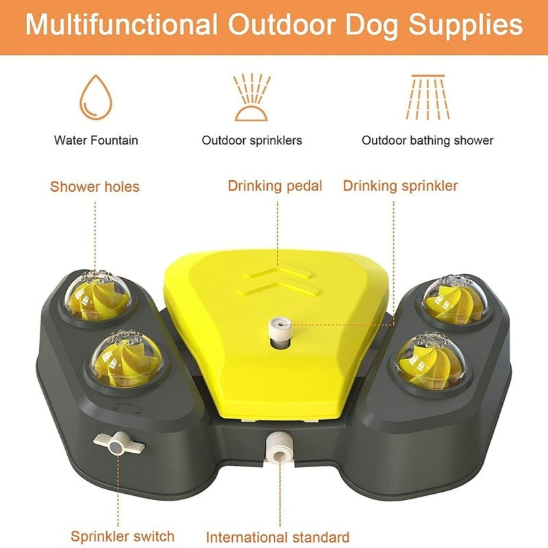 Dog Sprinkler Water Fountain with Pedal and Shower