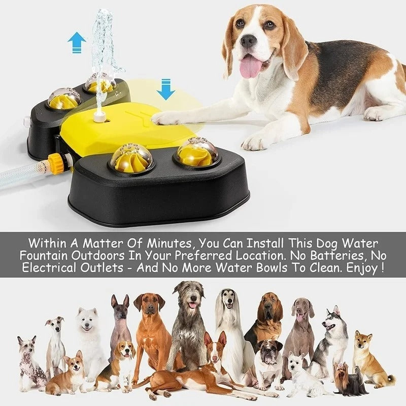 Dog Sprinkler Water Fountain with Pedal and Shower