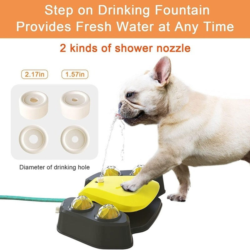 Dog Sprinkler Water Fountain with Pedal and Shower