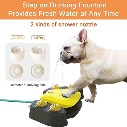 Dog Sprinkler Water Fountain with Pedal and Shower