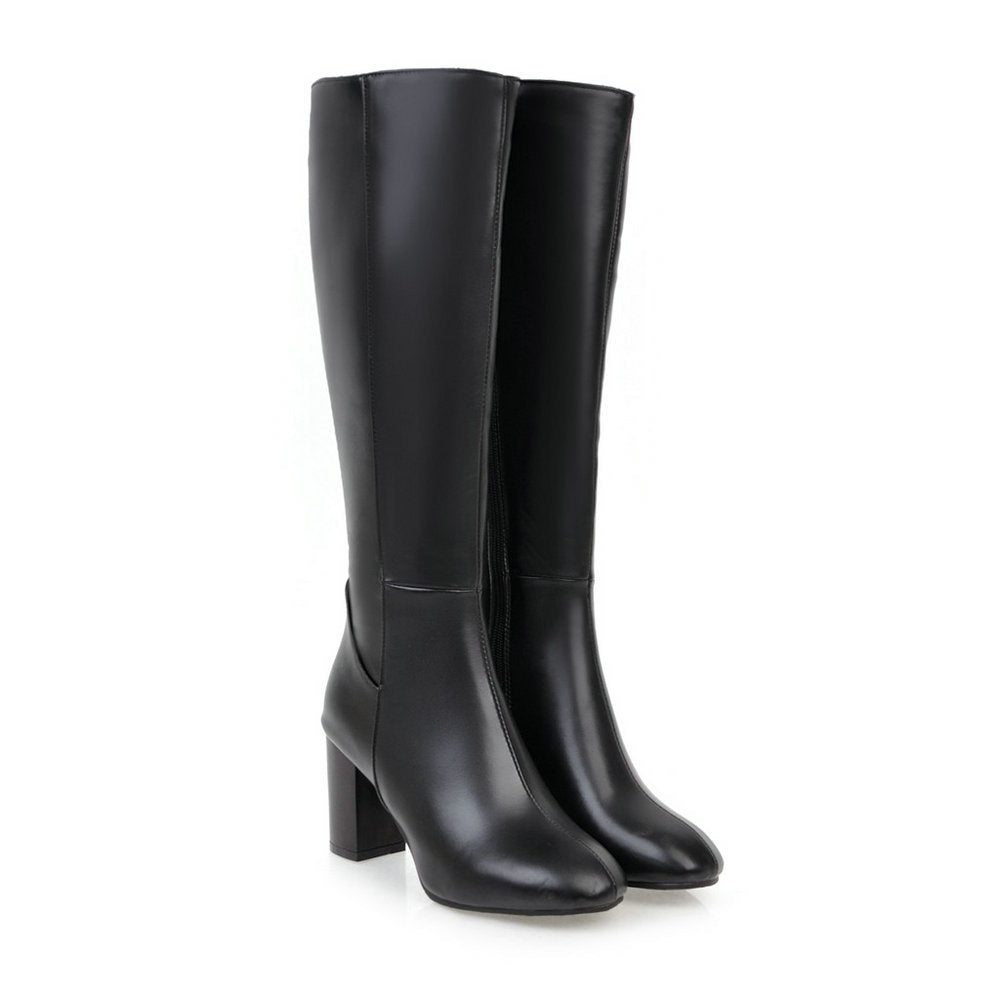 Premium Vegan Leather Zip Boots for Women