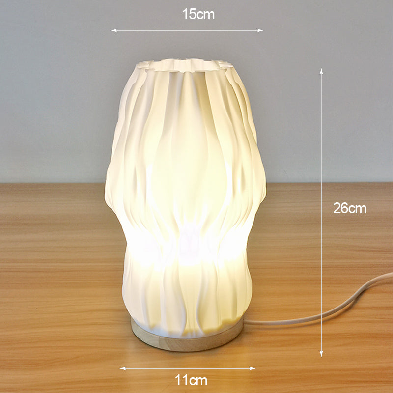 Soft Cream Table Lamp with Pleated Shade