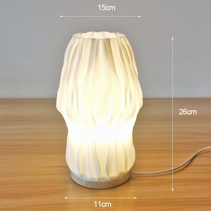 Soft Cream Table Lamp with Pleated Shade