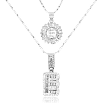 Personalized 14k Gold Initial Diamond Pendants