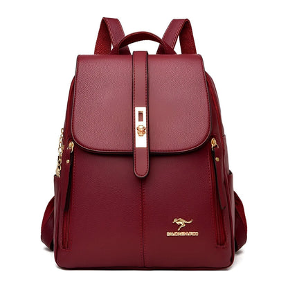 Stylish Ladies Water Resistant Leather Backpack