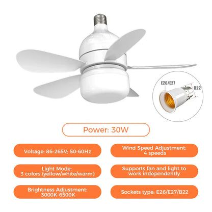 Stylish Ceiling Fan with Bright LED Lighting - Halri