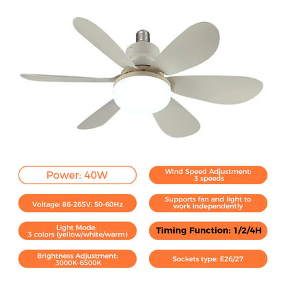 Stylish Ceiling Fan with Bright LED Lighting